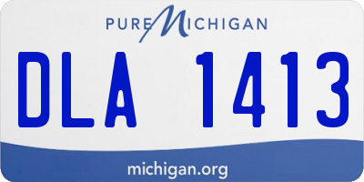 MI license plate DLA1413
