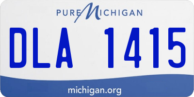 MI license plate DLA1415