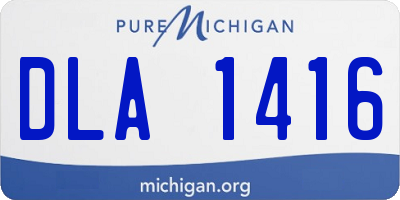 MI license plate DLA1416