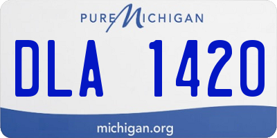 MI license plate DLA1420