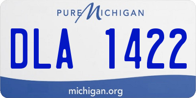 MI license plate DLA1422
