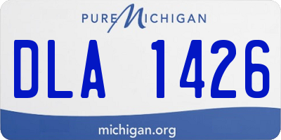 MI license plate DLA1426