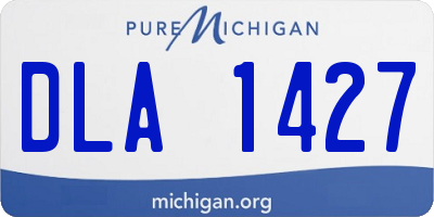 MI license plate DLA1427