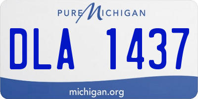 MI license plate DLA1437