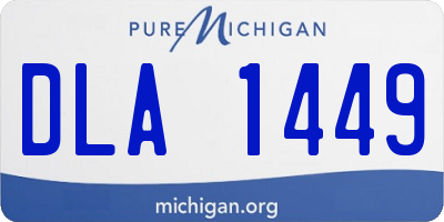 MI license plate DLA1449