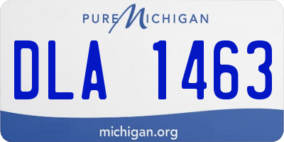 MI license plate DLA1463