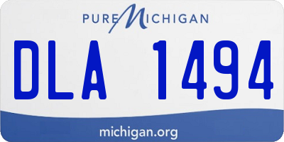 MI license plate DLA1494