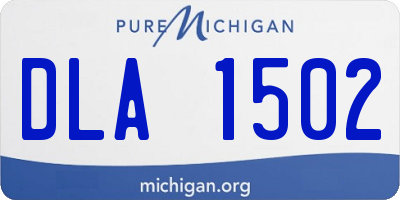 MI license plate DLA1502