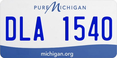 MI license plate DLA1540