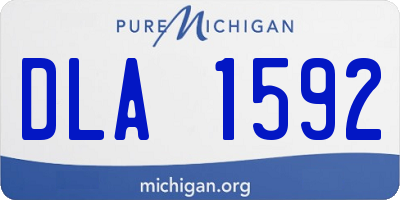 MI license plate DLA1592