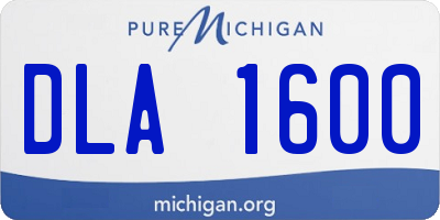 MI license plate DLA1600