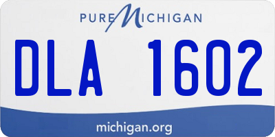 MI license plate DLA1602