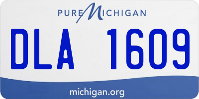 MI license plate DLA1609