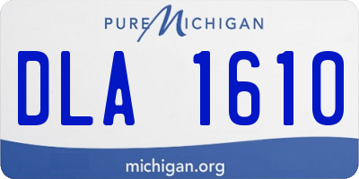MI license plate DLA1610