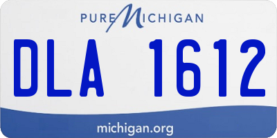 MI license plate DLA1612