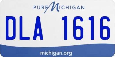 MI license plate DLA1616