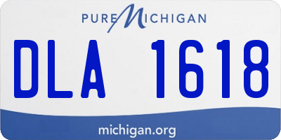 MI license plate DLA1618