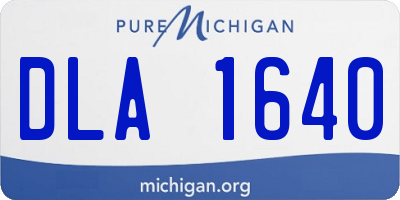 MI license plate DLA1640