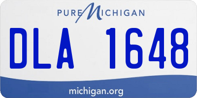 MI license plate DLA1648