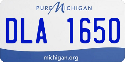 MI license plate DLA1650
