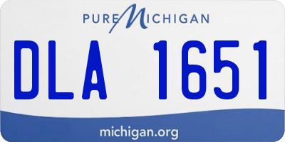 MI license plate DLA1651