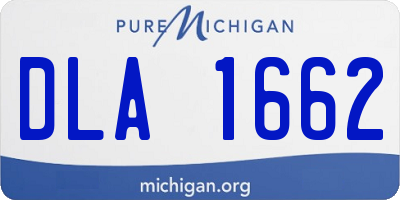 MI license plate DLA1662