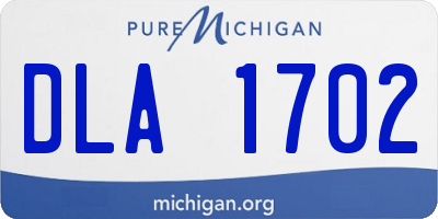 MI license plate DLA1702
