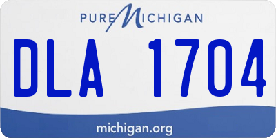 MI license plate DLA1704