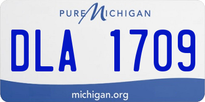 MI license plate DLA1709