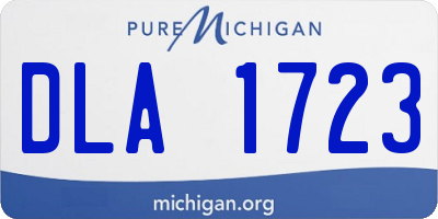 MI license plate DLA1723