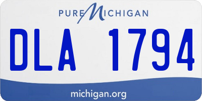 MI license plate DLA1794