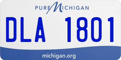 MI license plate DLA1801
