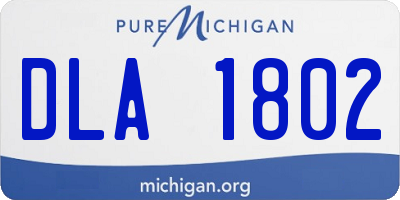 MI license plate DLA1802