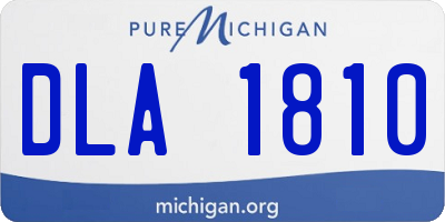 MI license plate DLA1810