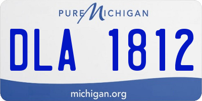 MI license plate DLA1812