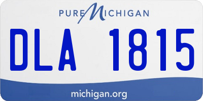 MI license plate DLA1815