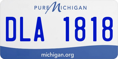 MI license plate DLA1818