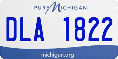 MI license plate DLA1822