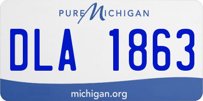 MI license plate DLA1863