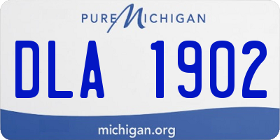 MI license plate DLA1902