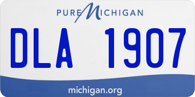MI license plate DLA1907