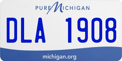 MI license plate DLA1908