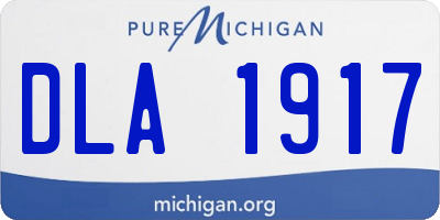 MI license plate DLA1917