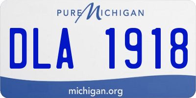 MI license plate DLA1918