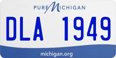 MI license plate DLA1949