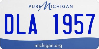MI license plate DLA1957