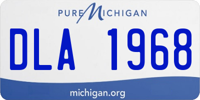 MI license plate DLA1968
