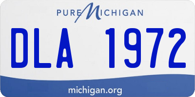 MI license plate DLA1972