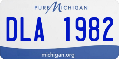 MI license plate DLA1982