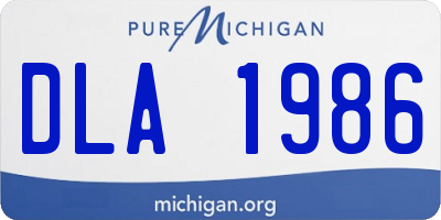 MI license plate DLA1986